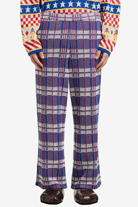 LAUNDRY CHECK BAG KNIT PANTS