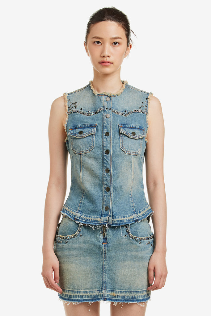 WESTERN DENIM VEST - WORKSOUT WORLDWIDE