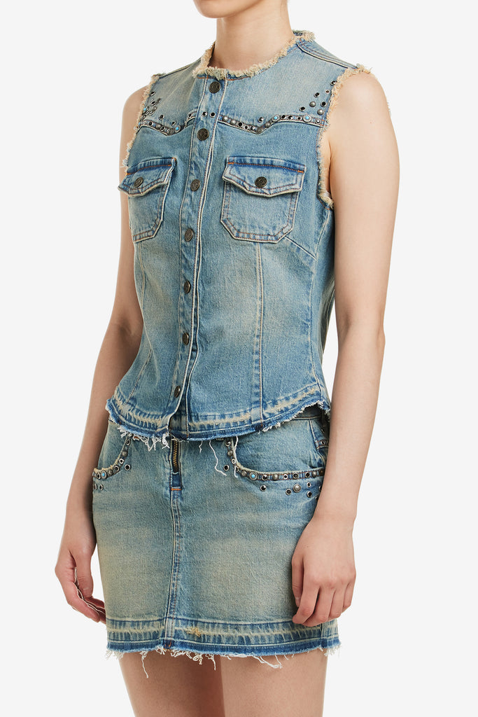 WESTERN DENIM VEST - WORKSOUT WORLDWIDE