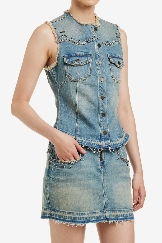 WESTERN DENIM VEST - WORKSOUT WORLDWIDE