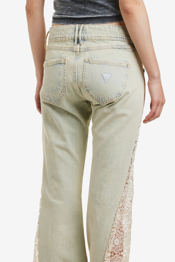 LACE DENIM FLARE PANT - WORKSOUT WORLDWIDE