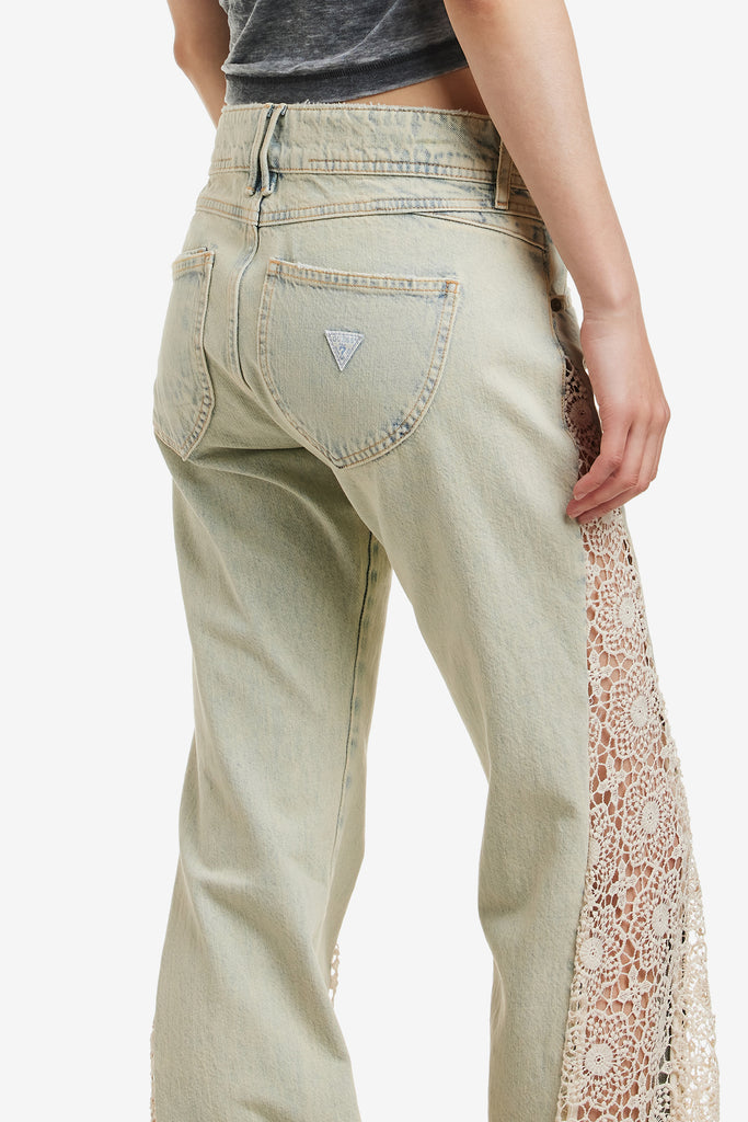 LACE DENIM FLARE PANT - WORKSOUT WORLDWIDE