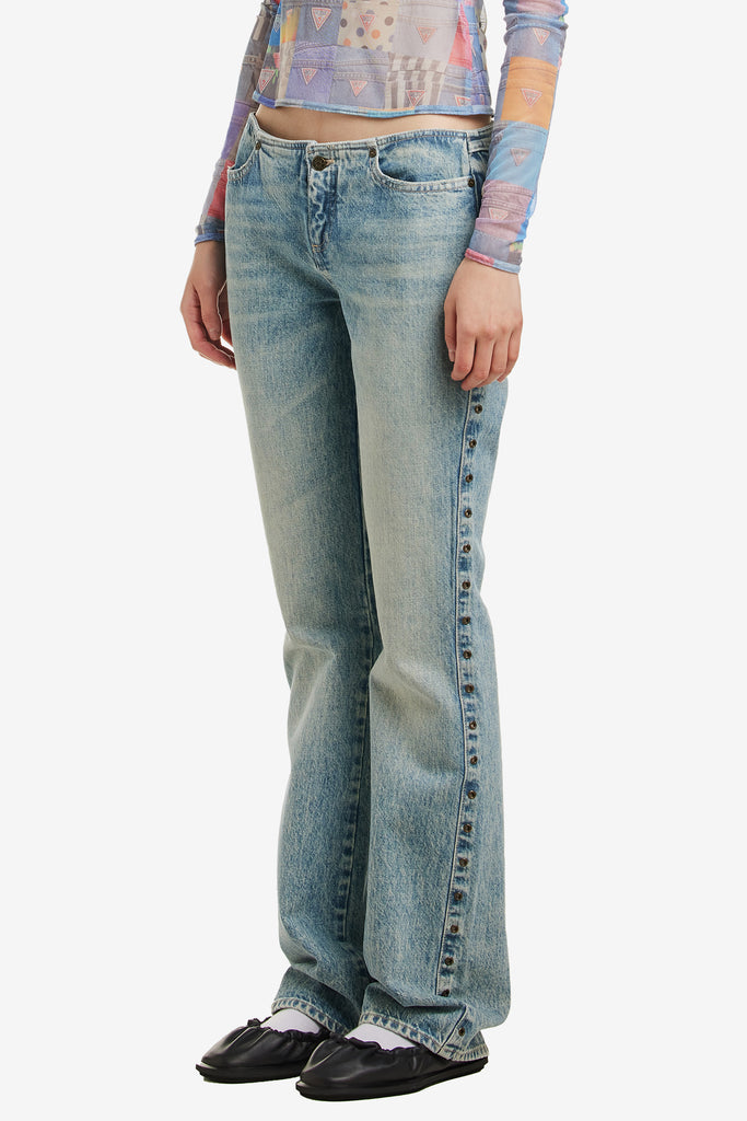 EYELET LOWRISE DENIM PANT - WORKSOUT WORLDWIDE