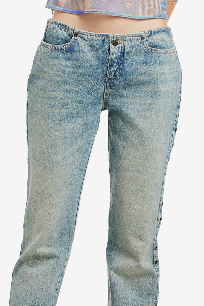 EYELET LOWRISE DENIM PANT - WORKSOUT WORLDWIDE