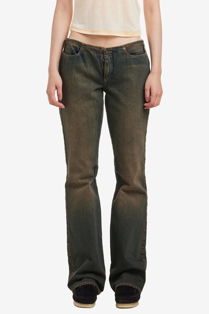 EYELET LOWRISE DENIM PANT - WORKSOUT WORLDWIDE