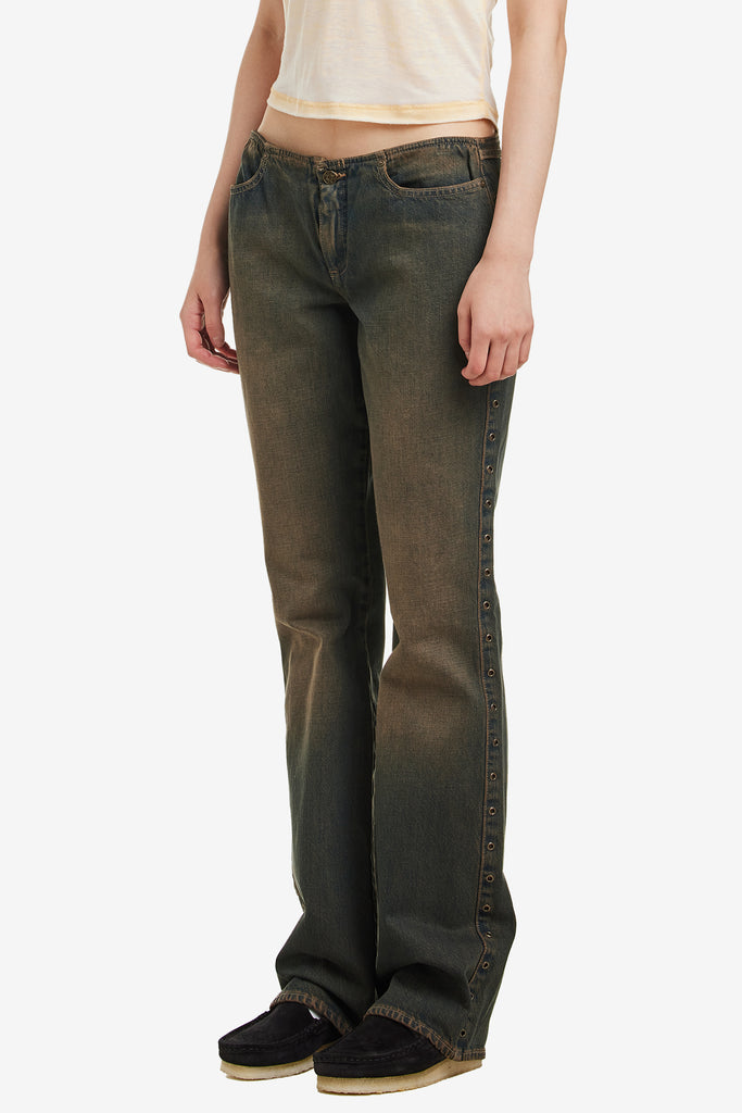 EYELET LOWRISE DENIM PANT - WORKSOUT WORLDWIDE