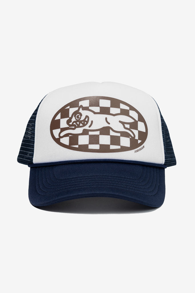 CHECKER RUNNING DOG TRUCKER CAP - WORKSOUT WORLDWIDE