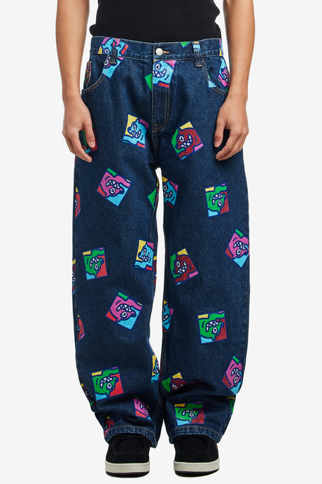 RUNNING DOG TILE DENIM PANTS