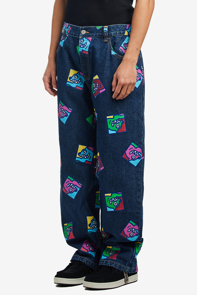 RUNNING DOG TILE DENIM PANTS - WORKSOUT WORLDWIDE