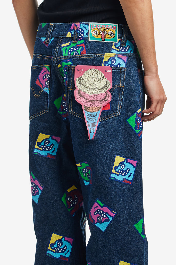 RUNNING DOG TILE DENIM PANTS - WORKSOUT WORLDWIDE