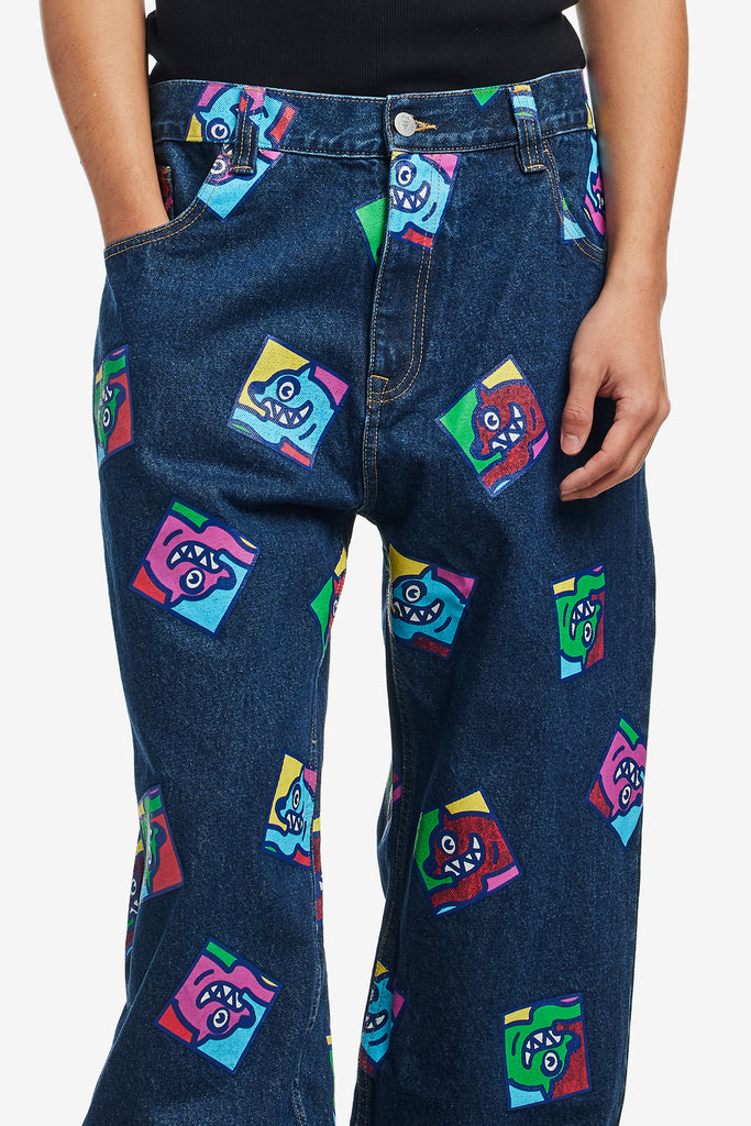 RUNNING DOG TILE DENIM PANTS - WORKSOUT WORLDWIDE