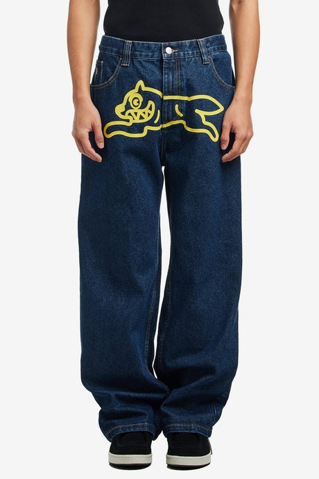 RUNNING DOG DOUBLE SCOOP DENIM PANTS