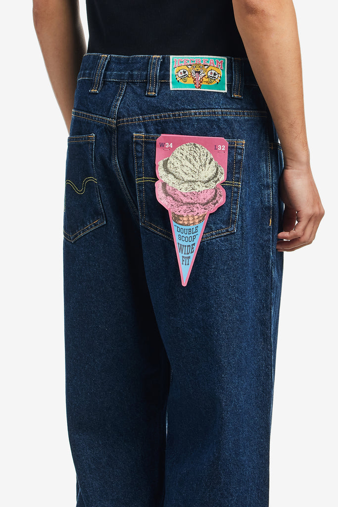 RUNNING DOG DOUBLE SCOOP DENIM PANTS - WORKSOUT WORLDWIDE