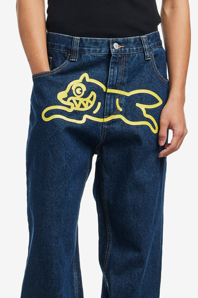 RUNNING DOG DOUBLE SCOOP DENIM PANTS - WORKSOUT WORLDWIDE