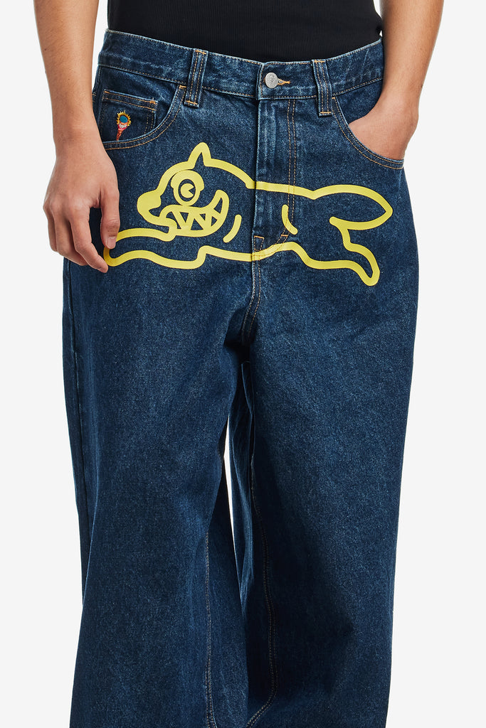 RUNNING DOG TRIPLE SCOOP DENIM PANTS - WORKSOUT WORLDWIDE