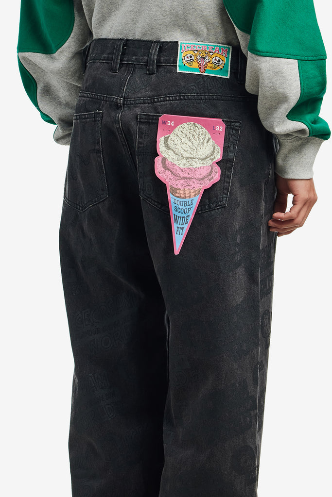 EVERY FLAVOUR DOUBLE SCOOP DENIM PANTS - WORKSOUT WORLDWIDE