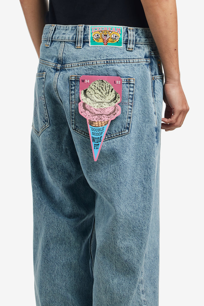 RUNNING DOG DOUBLE SCOOP DENIM PANTS - WORKSOUT WORLDWIDE