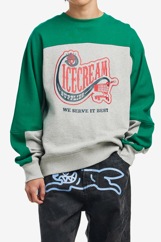 CONVENIENCE STORE PANELLED CREWNECK - WORKSOUT WORLDWIDE