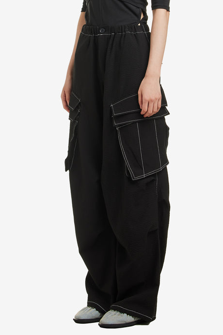 POINTY STITCH DOUBLE POCKET CARGO TROUSERS