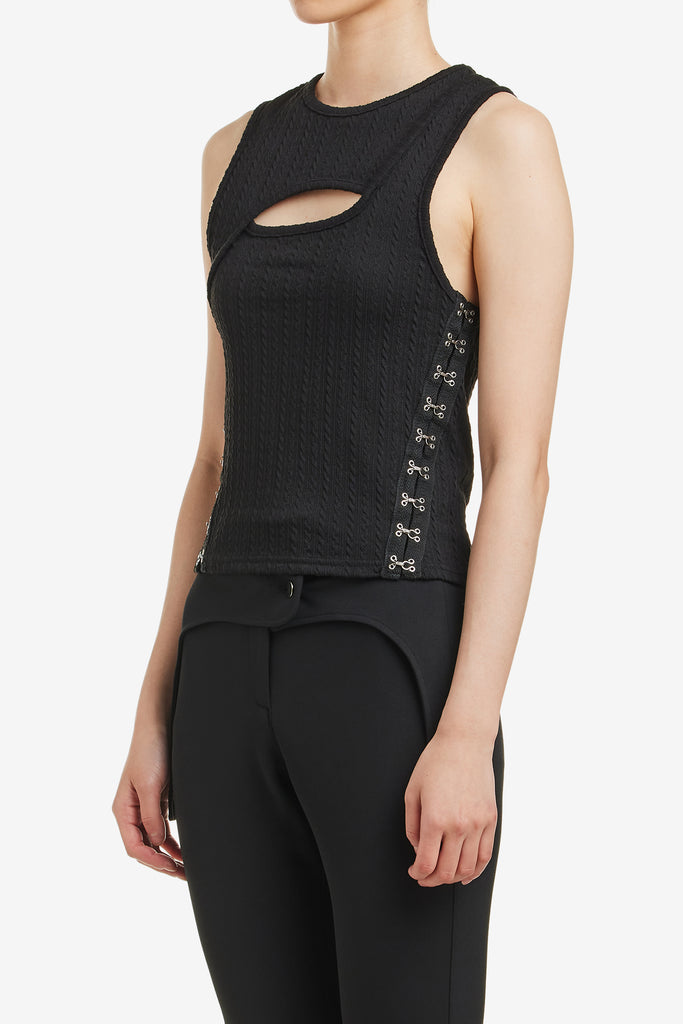 YIN YANG DIAGONAL HOOK SLEEVELESS - WORKSOUT WORLDWIDE