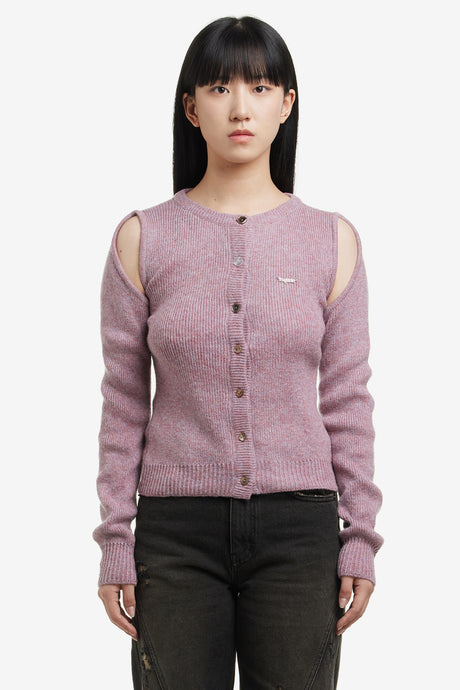 CUT-OUT MOHAIR CARDIGON
