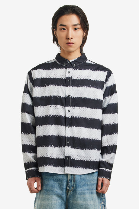 RAYON KNIT STRIPE SHIRT