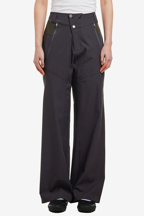 EYELET PANELED STRAIGHT PANTS