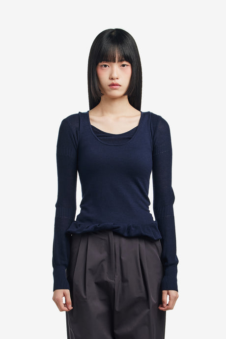 RIPPLE LAYERED KNIT TOP