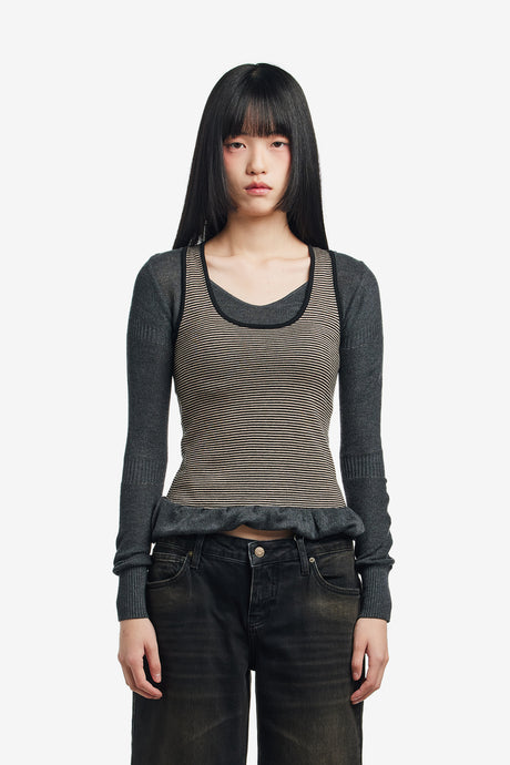 RIPPLE LAYERED KNIT TOP
