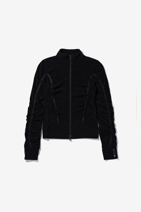 SHIRRING FLEECE ZIP-UP