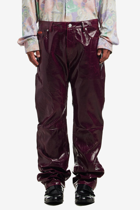 LOW RISE LEATHER TROUSER