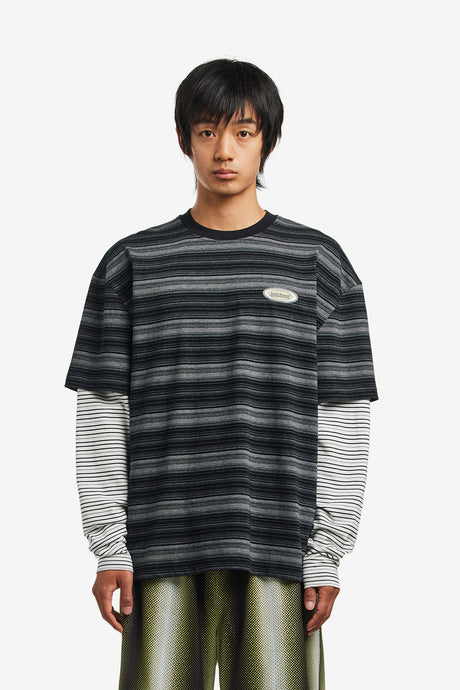 DOUBLE LAYER STRIPED T-SHIRT