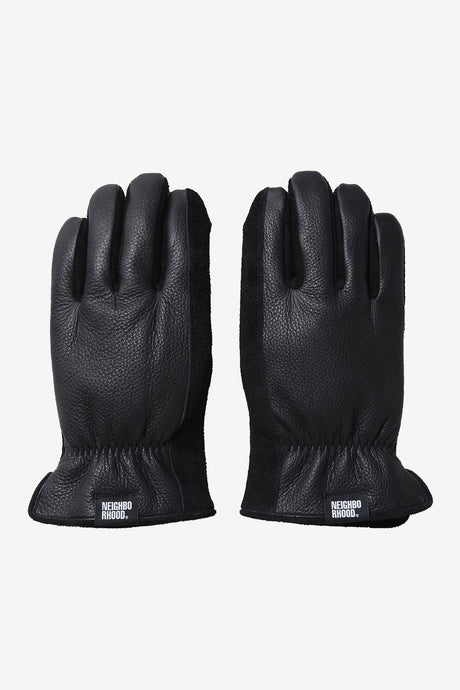 LEATHER BOA GLOVES