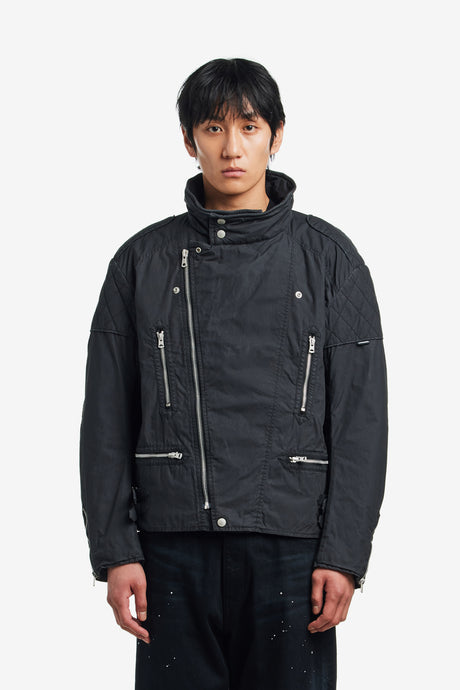 FADED STAND COLLAR RIDERS JACKET