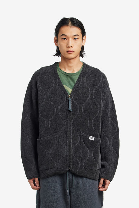 QUILTING ZIP CARDIGAN