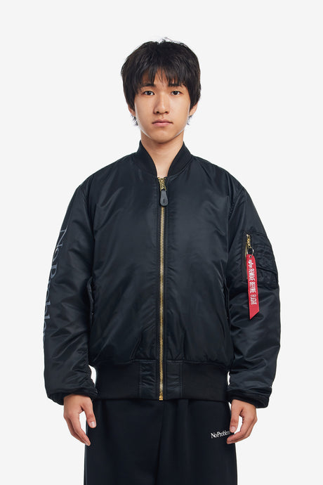 X ALPHA INDUSTRIES NO WAR MA-1 JACKET