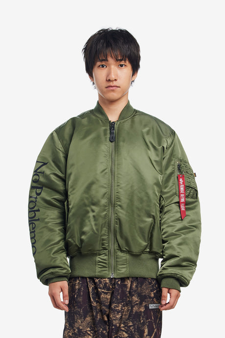 X ALPHA INDUSTRIES NO WAR MA-1 JACKET