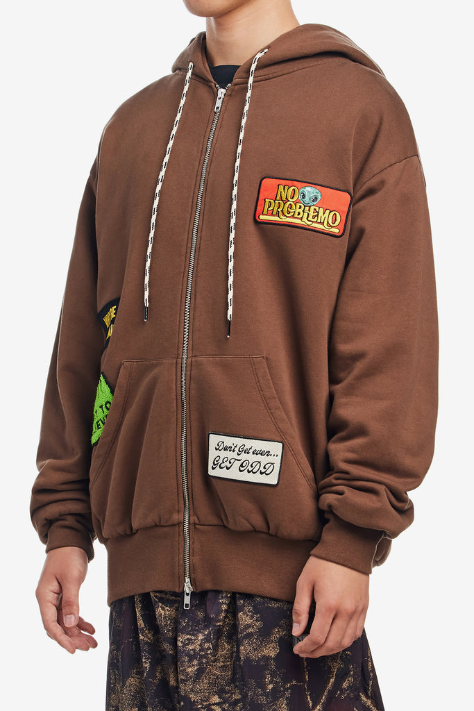STICKER ZIP THRU HOODIE - WORKSOUT WORLDWIDE
