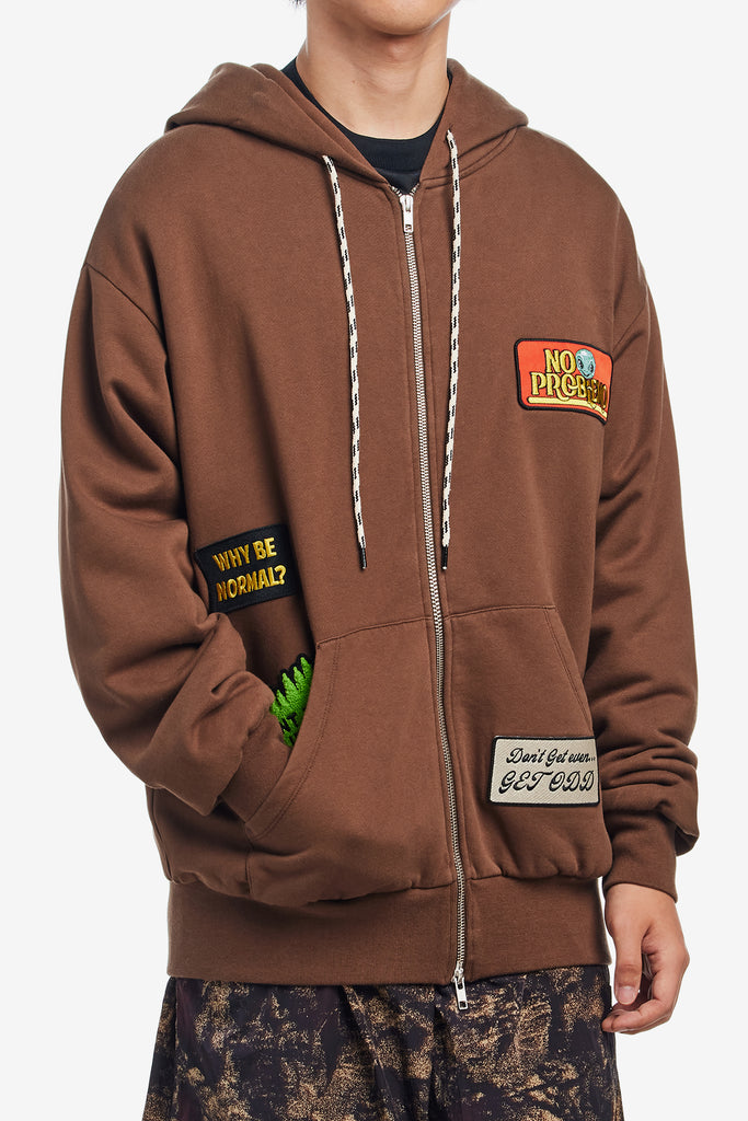 STICKER ZIP THRU HOODIE - WORKSOUT WORLDWIDE