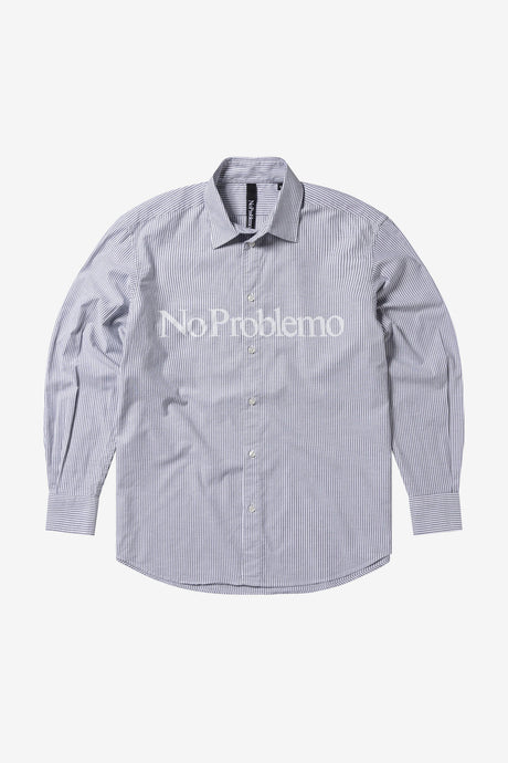 NO PROBLEMO OXFORD STRIPE LS SHIRT