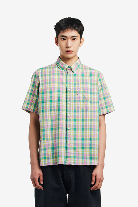 ALIENO EMBROIDERED SS CHECK SHIRT