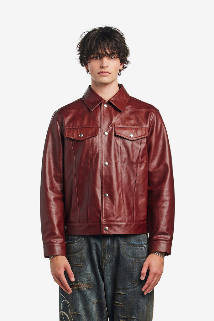 STAR LEATHER TRUCKER JACKET - WORKSOUT WORLDWIDE
