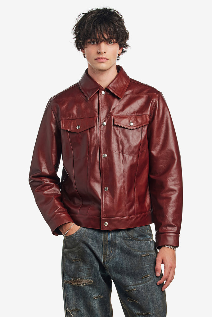 STAR LEATHER TRUCKER JACKET - WORKSOUT WORLDWIDE