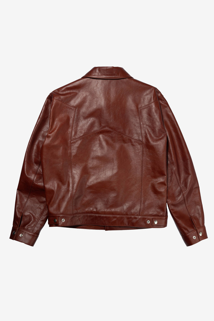 STAR LEATHER TRUCKER JACKET - WORKSOUT WORLDWIDE