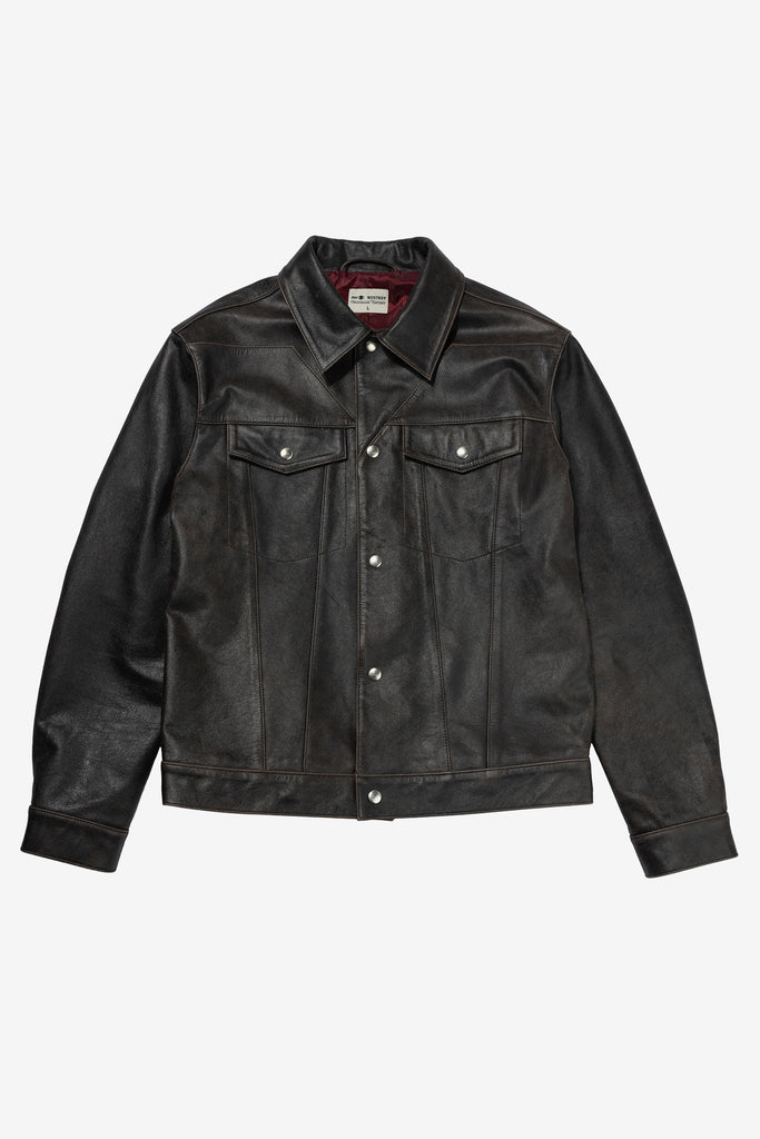 STAR LEATHER TRUCKER JACKET - WORKSOUT WORLDWIDE