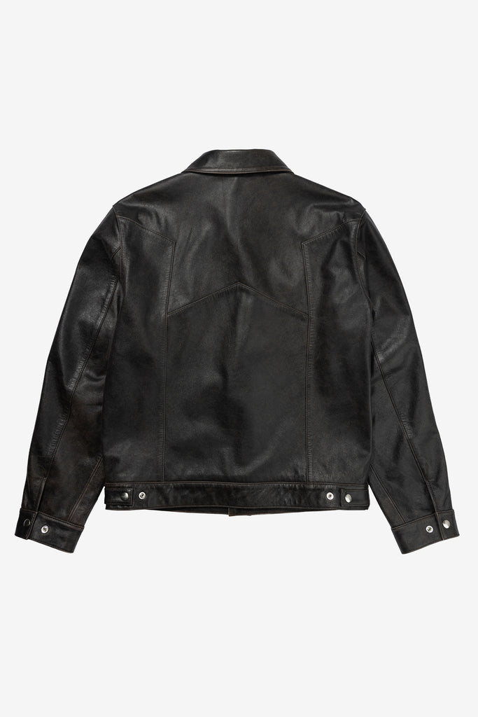 STAR LEATHER TRUCKER JACKET - WORKSOUT WORLDWIDE