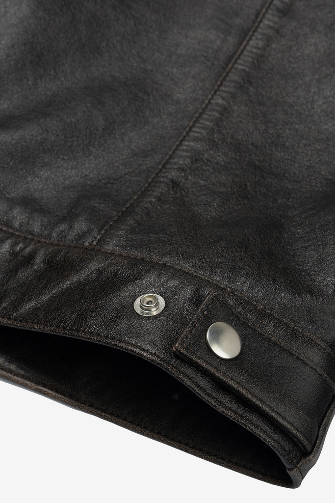 STAR LEATHER TRUCKER JACKET - WORKSOUT WORLDWIDE