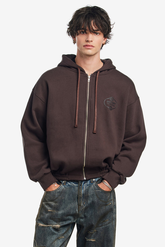 NOSTASY FLORAL HOODED ZIP UP - WORKSOUT WORLDWIDE