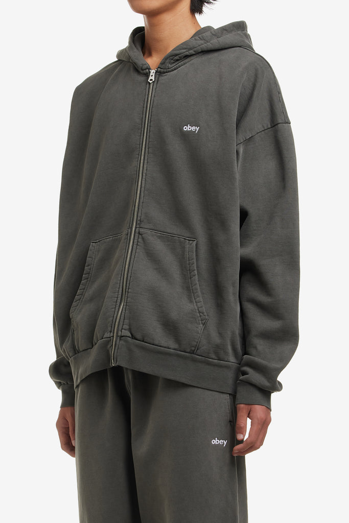 LOWERCASE PIGMENT ZIP HOOD - WORKSOUT WORLDWIDE