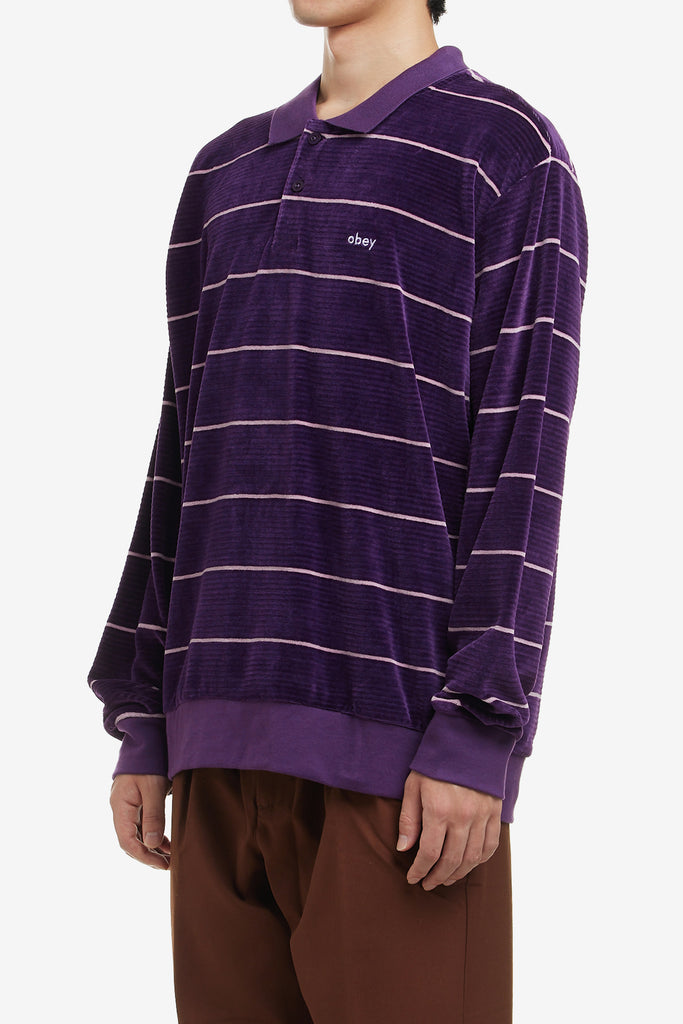 ASTORIA VELOUR STRIPE POLO LS - WORKSOUT WORLDWIDE